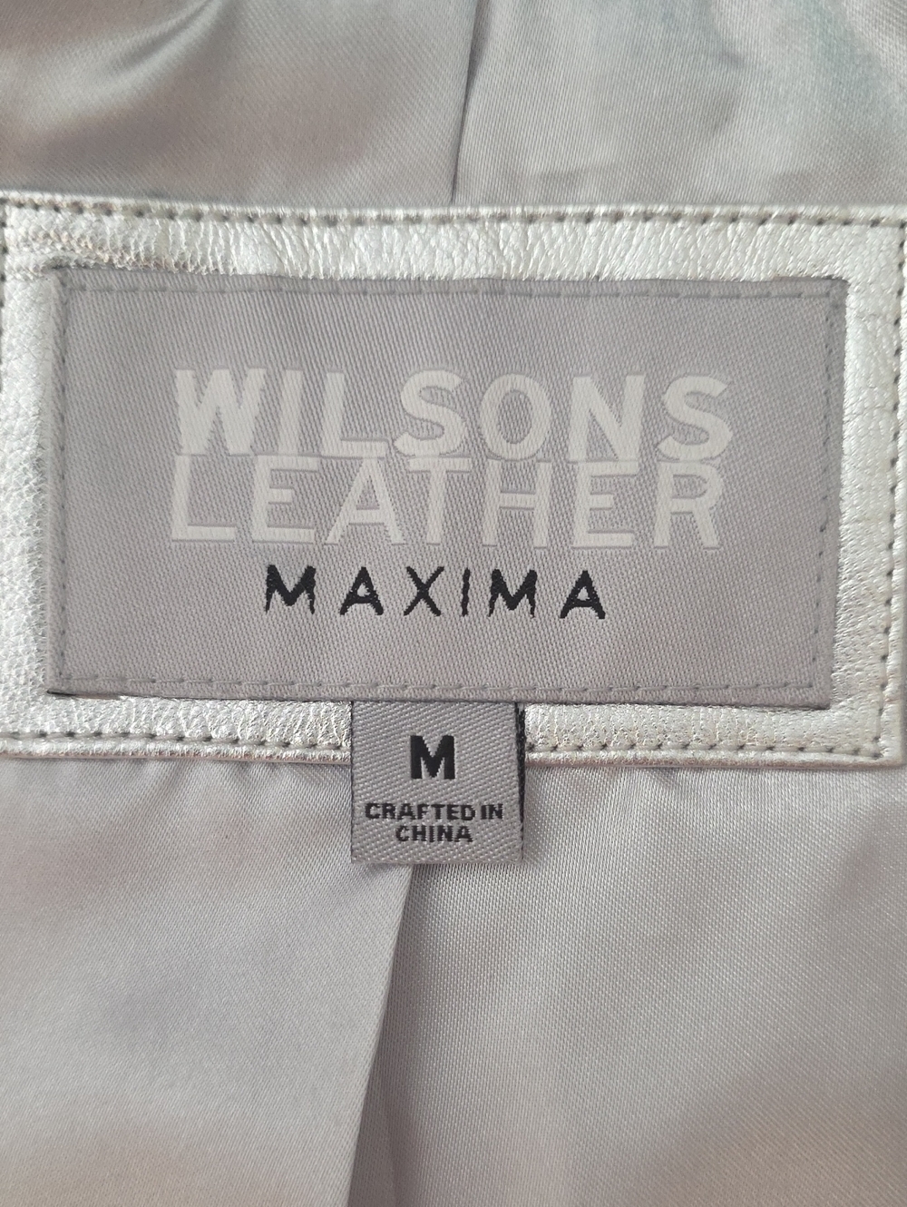 Wilsons Leather Metallic Silver Zip-Front Leather Jacket - Women - Picture 2 of 5